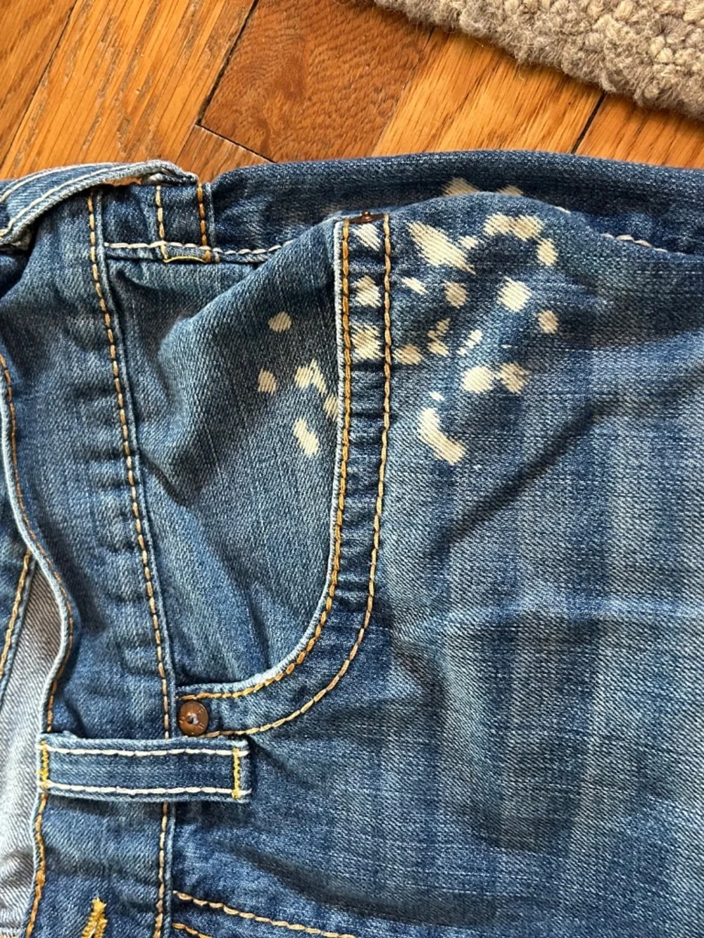 True Religion World Tour Boot Cut Jeans Size 40 Medium Wash Bleached Made in USA